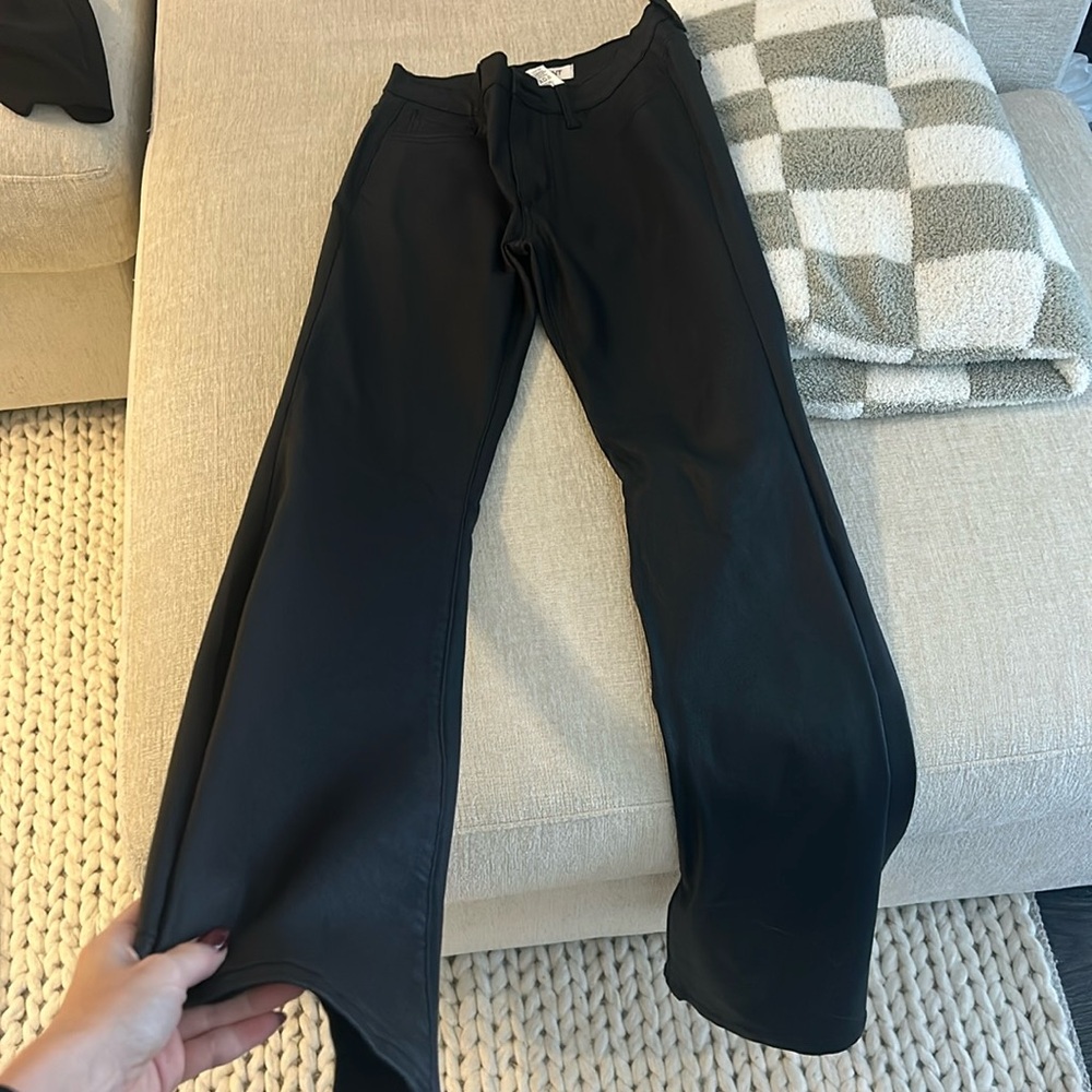 Pleather coated bootcut jeans! Size 27